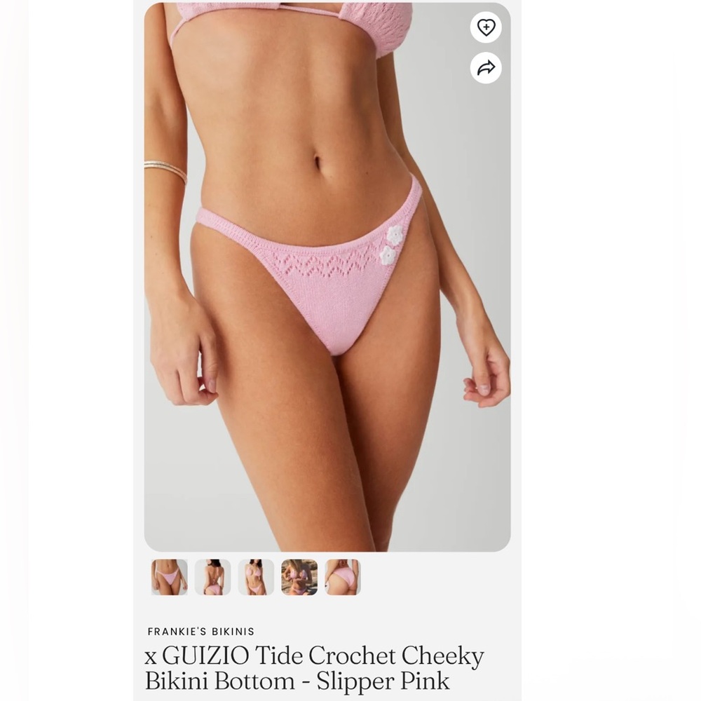 Frankies Bikini 👙, knitted bikini, pink , XS